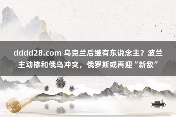 dddd28.com 乌克兰后继有东说念主？波兰主动掺和俄乌冲突，俄罗斯或再迎“新敌”