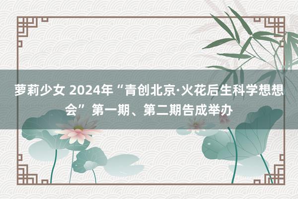 萝莉少女 2024年“青创北京·火花后生科学想想会” 第一期、第二期告成举办