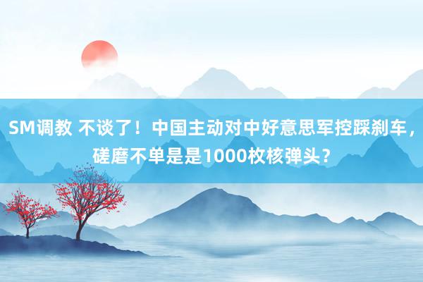 SM调教 不谈了！中国主动对中好意思军控踩刹车，磋磨不单是是1000枚核弹头？