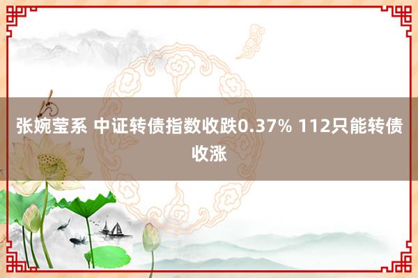 张婉莹系 中证转债指数收跌0.37% 112只能转债收涨