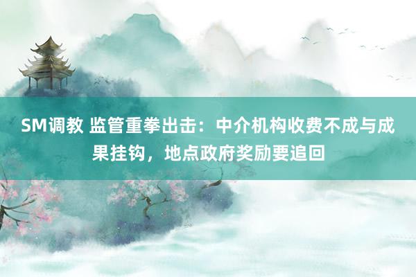 SM调教 监管重拳出击：中介机构收费不成与成果挂钩，地点政府奖励要追回